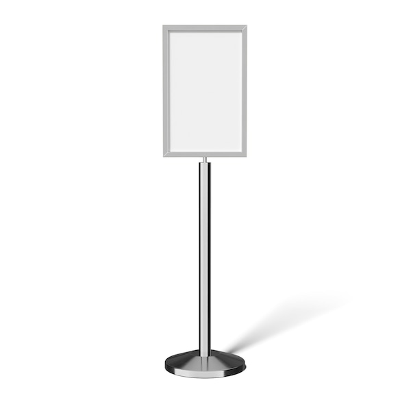 Montour Line Sign Frame Floor Standing 14 x 22 in. V Polished Stainless Steel FS200-1422-V-PS - main